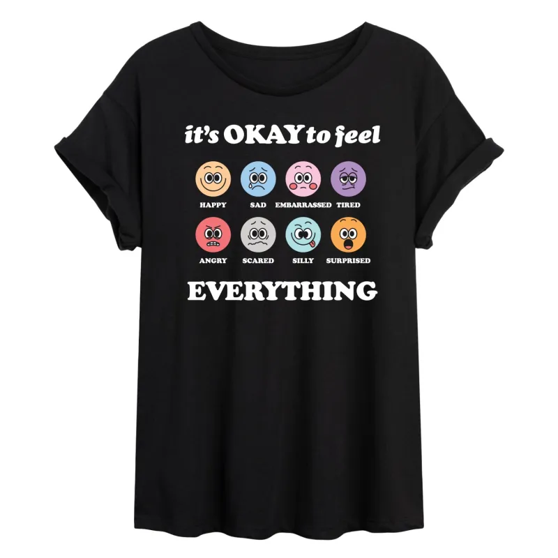 Instant Message - Its Okay To Feel Everything - Mental Health Awareness - Positivity - Women's Oversized T-Shirt made by Zulily