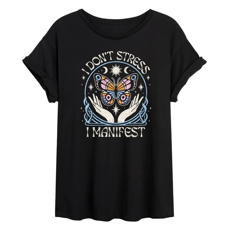 Instant Message - I Dont Stress I Manifest - Women's Oversized Graphic T-Shirt sold by Zulily