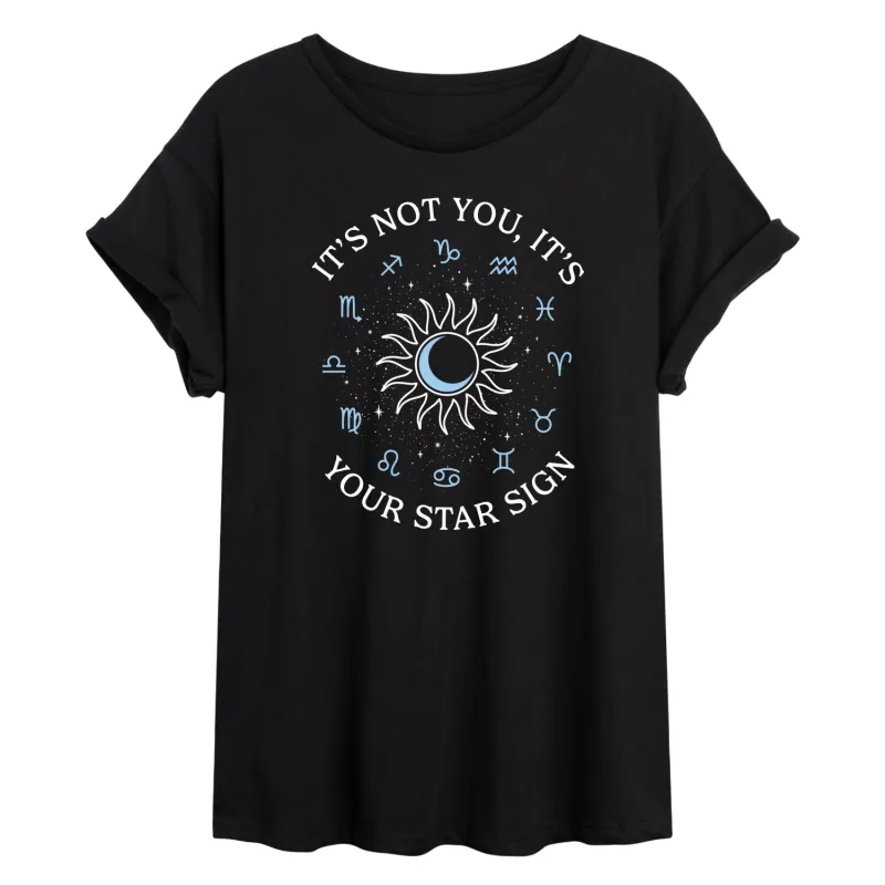 Instant Message - Its Your Star Sign - Women's Oversized Graphic T-Shirt sold by Zulily