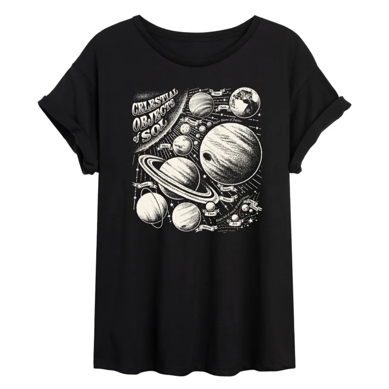 Instant Message - Celestial Objects - Outer Space - Planets - Astrology - Women's Oversized T-Shirt sold by Zulily