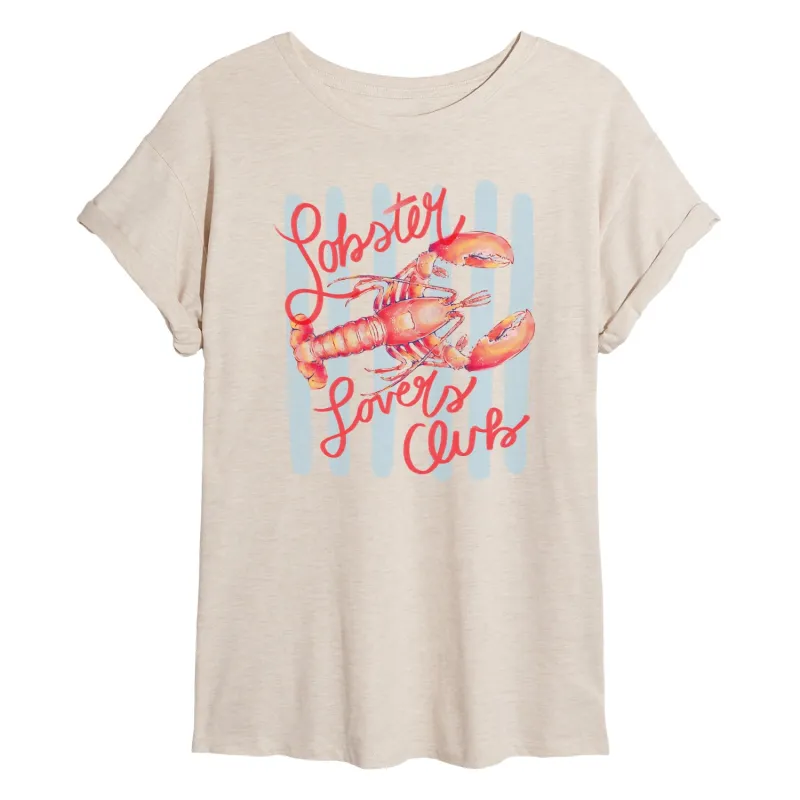 Instant Message - Lobster Lovers Club - Women's Oversized Graphic T-Shirt sold by Zulily
