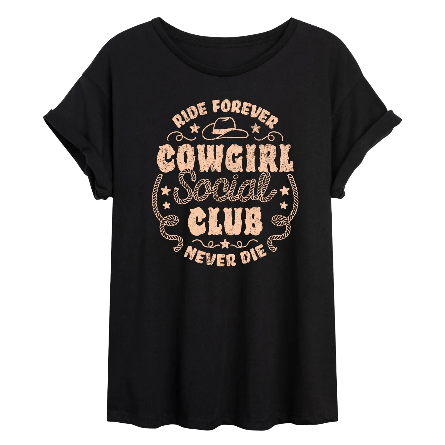 Instant Message - Cowgirl Social Club - Women's Oversized Graphic T-Shirt sold by Zulily