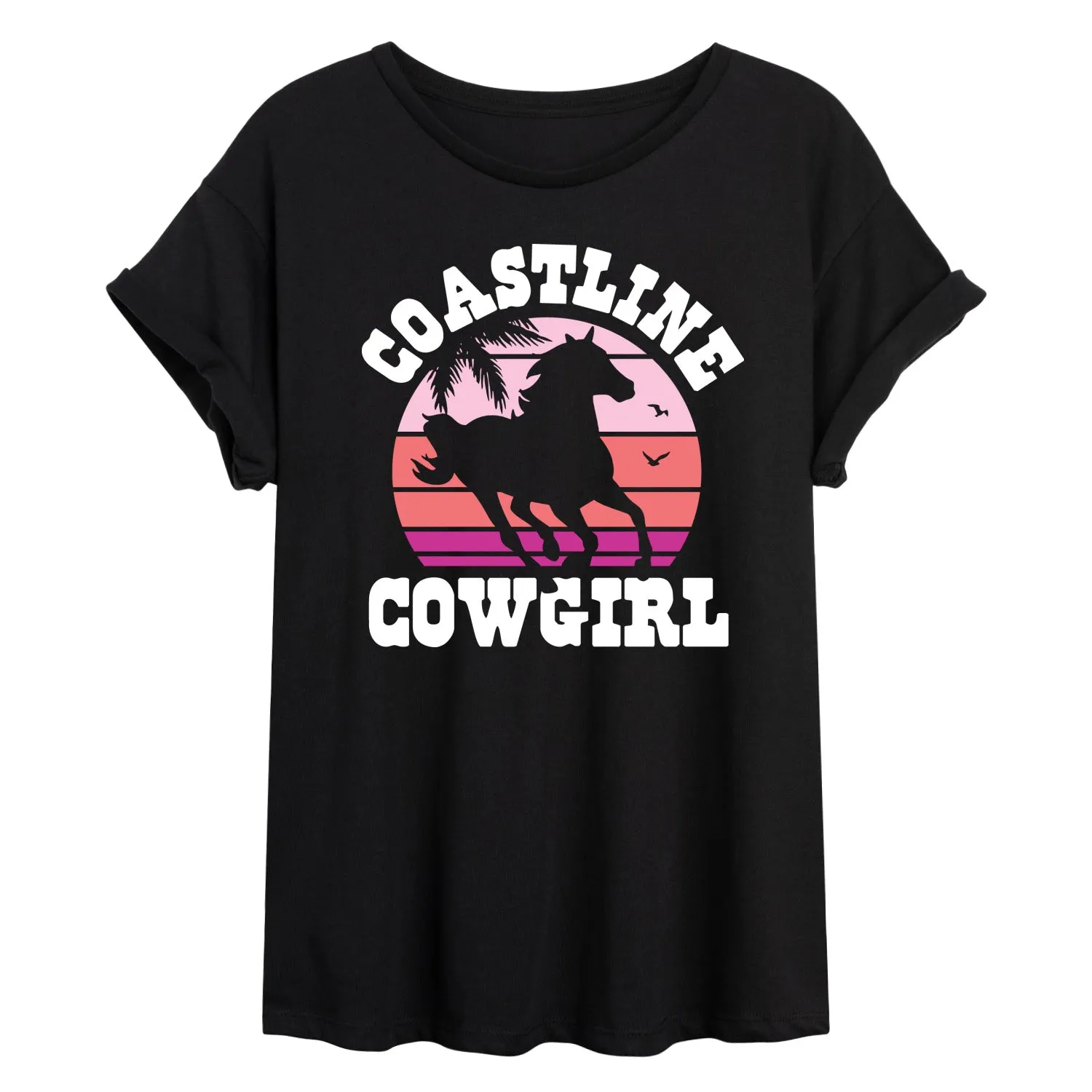 Instant Message - Coastline Cowgirl - Womens Copy Women's Oversized Graphic T-Shirt sold by Zulily