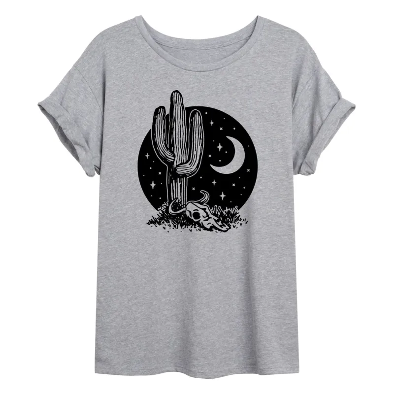 Instant Message - Desert Cactus Moon - Women's Oversized Graphic T-shirt sold by Zulily