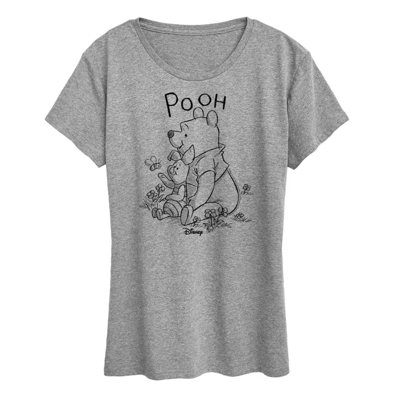 Winnie the Pooh - Pooh And Piglet With Bee - Women's Short Sleeve Graphic T-Shirt sold by Zulily