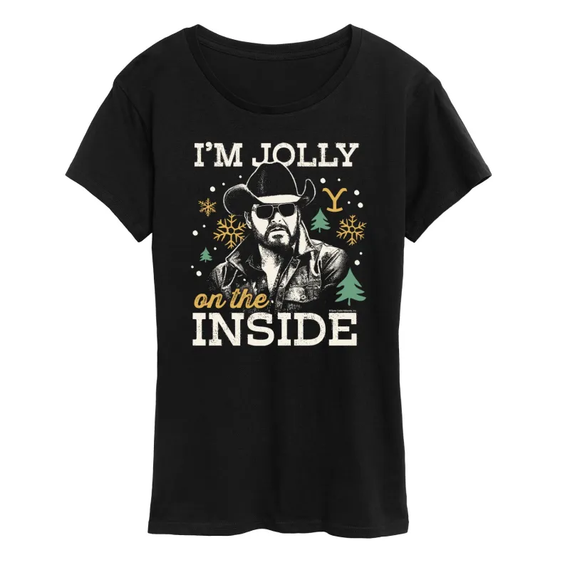 Yellowstone - Jolly On The Inside - Women's Short Sleeve Graphic T-Shirt sold by Zulily