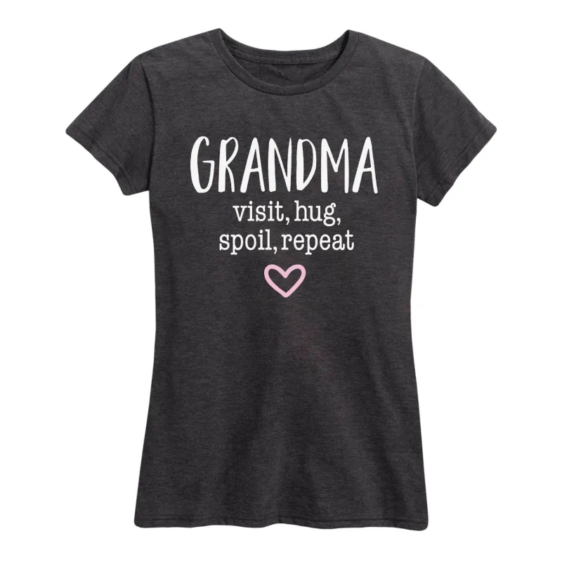 Instant Message - Grandma Visit Hug - Women's Short Sleeve Graphic T-Shirt sold by Zulily