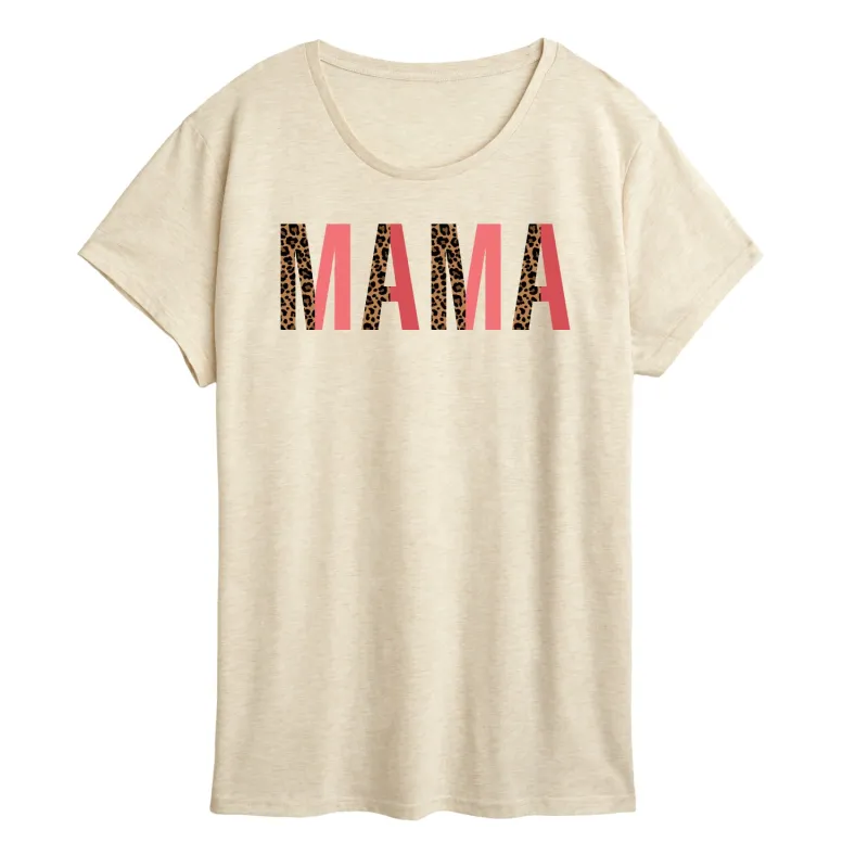 Instant Message - Mama Leopard Print - Women's Short Sleeve Graphic T-Shirt sold by Zulily