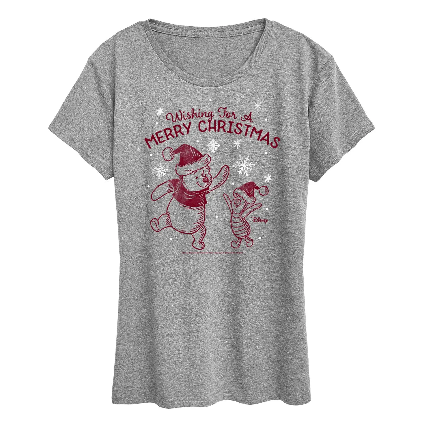 Disney Winnie The Pooh - Wishing For A Merry Christmas - Women's Short Sleeve Graphic T-Shirt sold by Zulily product image thumbnail 4