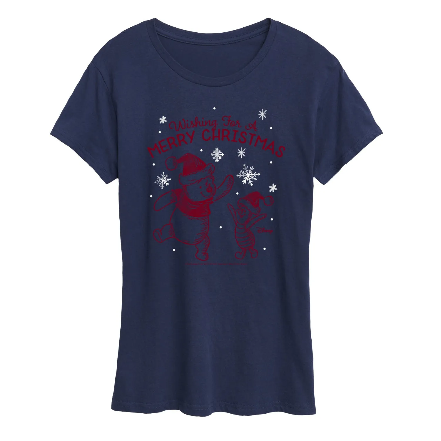 Disney Winnie The Pooh - Wishing For A Merry Christmas - Women's Short Sleeve Graphic T-Shirt sold by Zulily
