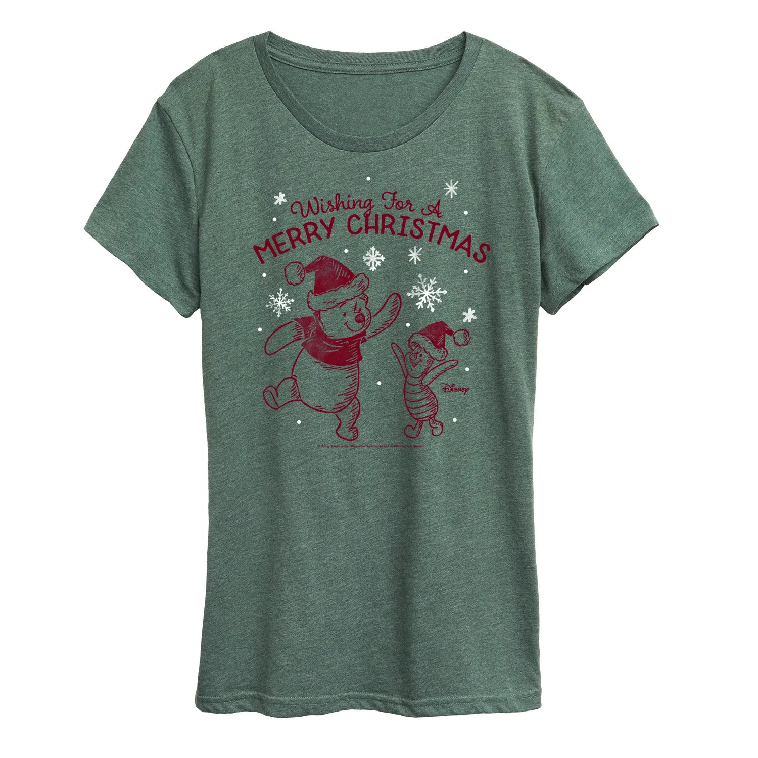 Disney Winnie The Pooh - Wishing For A Merry Christmas - Women's Short Sleeve Graphic T-Shirt sold by Zulily product image thumbnail 2