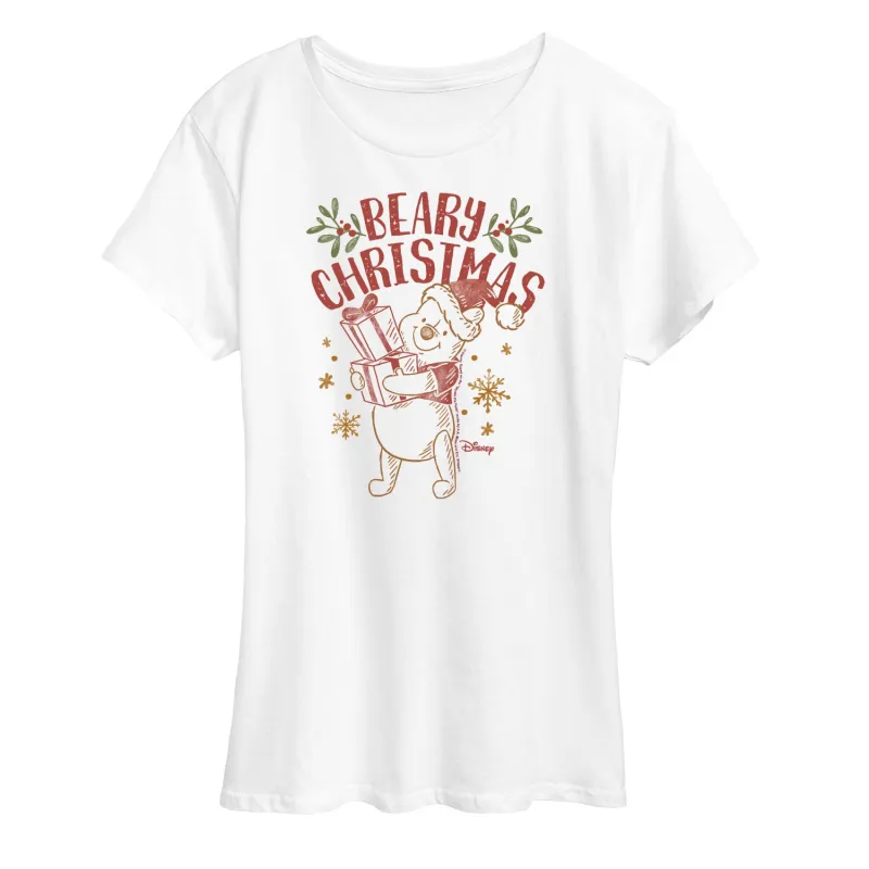 Disney Winnie The Pooh - Pooh Wishes A Beary Christmas - Women's Short Sleeve Graphic T-Shirt sold by Zulily
