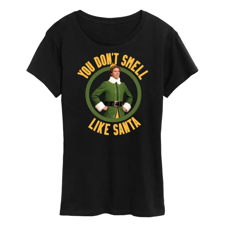 ELF - Christmas You Don't Smell Like Santa - Women's Short Sleeve Graphic T-Shirt sold by Zulily