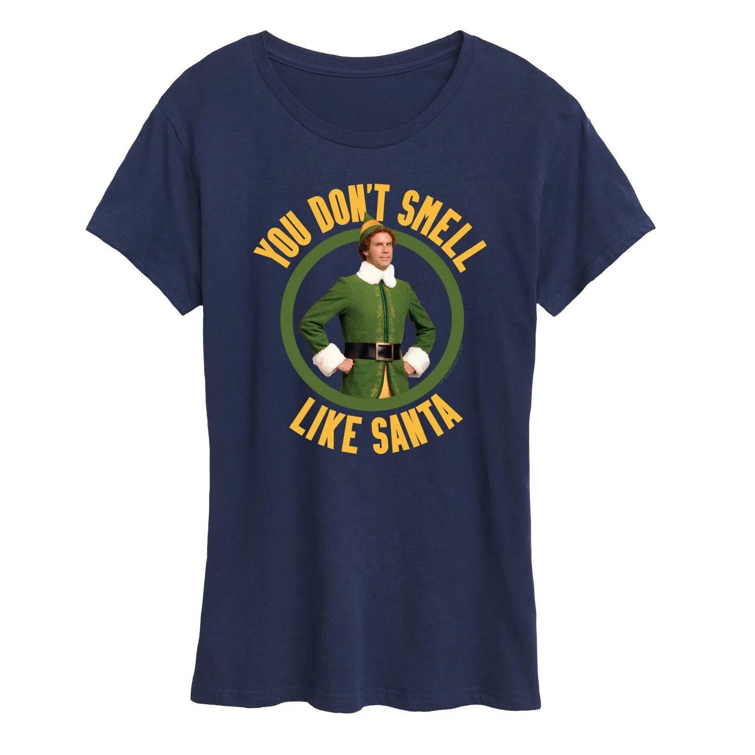 ELF - Christmas You Don't Smell Like Santa - Women's Short Sleeve Graphic T-Shirt sold by Zulily product image thumbnail 3