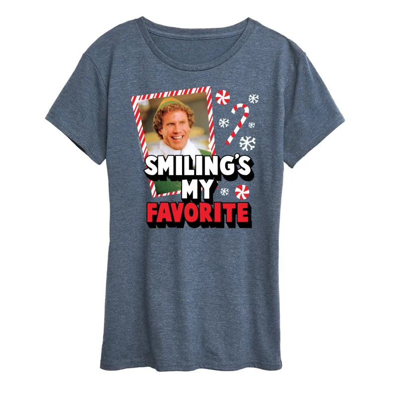 ELF - Christmas Smilings My Favorite - Women's Short Sleeve Graphic T-Shirt sold by Zulily