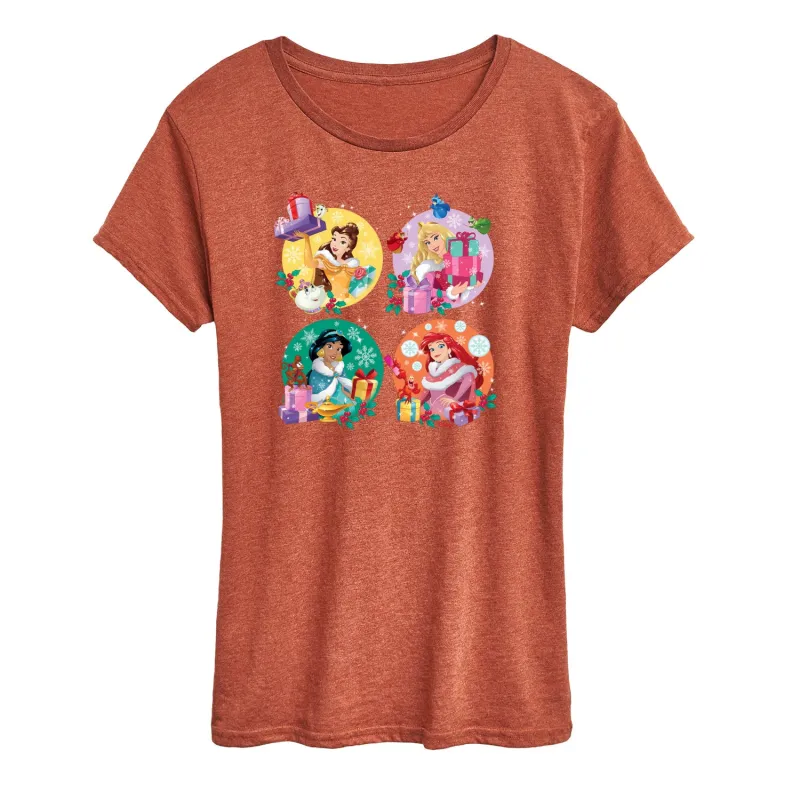Disney - Princess Christmas Grid - Women's Short Sleeve Graphic T-Shirt sold by Zulily