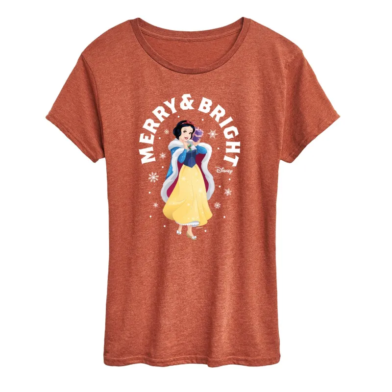 Disney - Merry And Bright Snow White - Women's Short Sleeve Graphic T-Shirt sold by Zulily