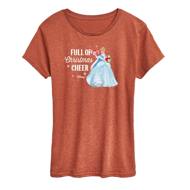 Disney - Full Of Christmas Cheer Cinderella - Women's Short Sleeve Graphic T-Shirt sold by Zulily