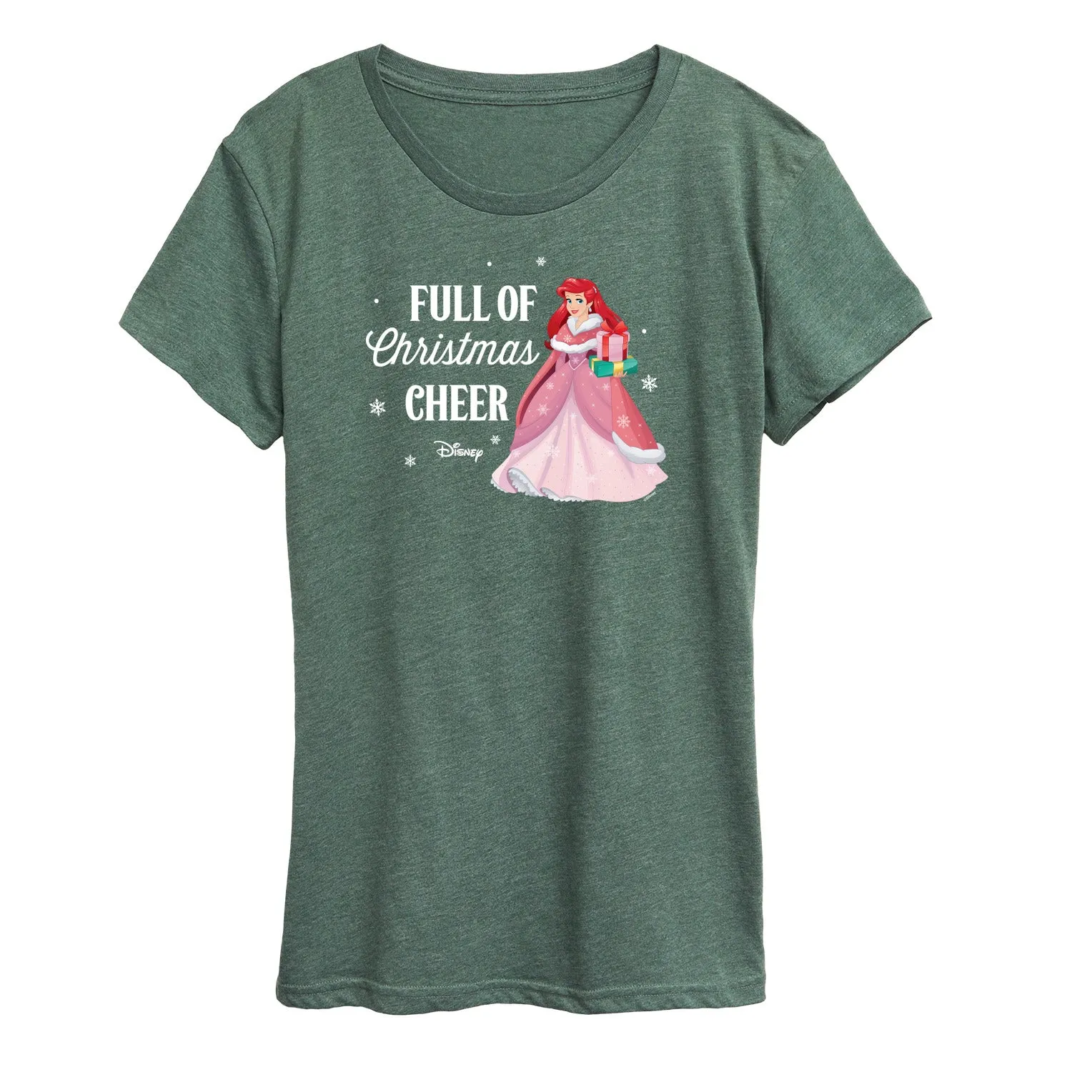 Disney - Full Of Christmas Cheer Ariel - Women's Short Sleeve Graphic T-Shirt sold by Zulily product image thumbnail 5