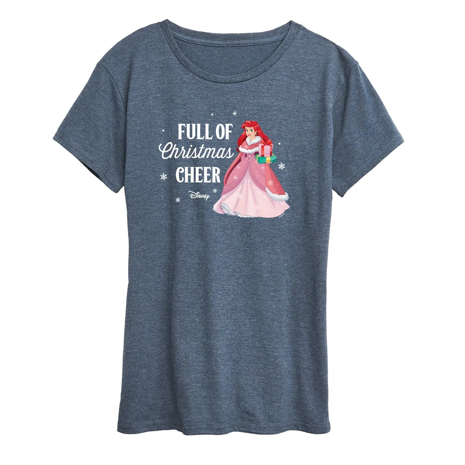 Disney - Full Of Christmas Cheer Ariel - Women's Short Sleeve Graphic T-Shirt sold by Zulily product image thumbnail 3