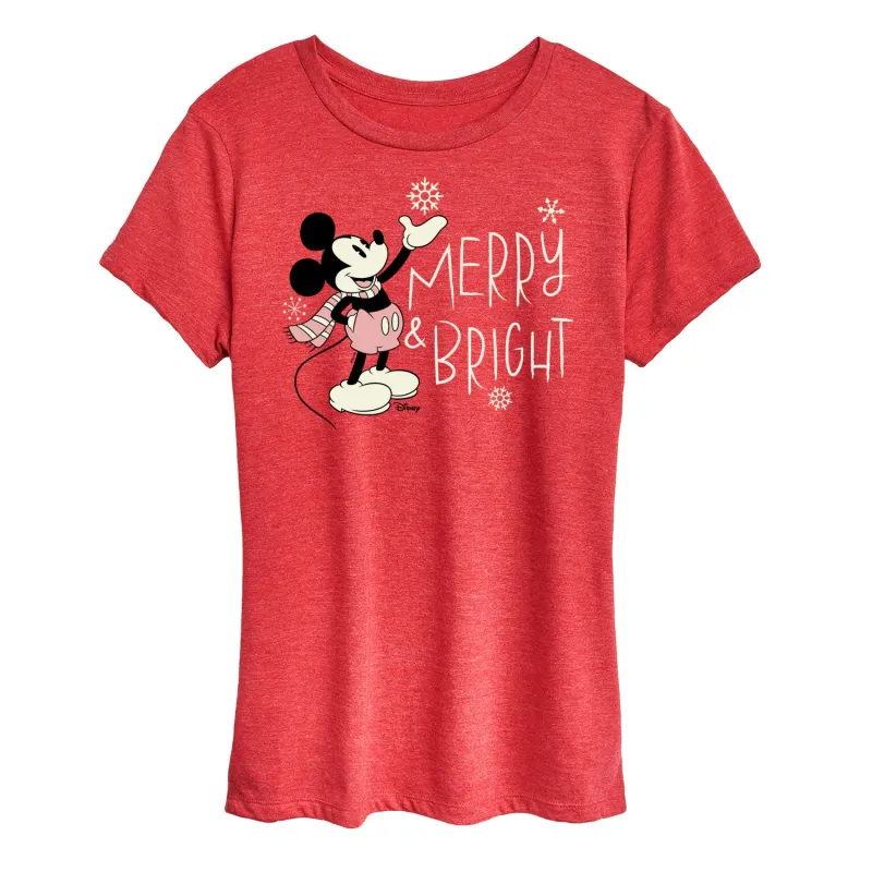 Disney - Merry And Bright - Women's Short Sleeve Graphic T-Shirt sold by Zulily