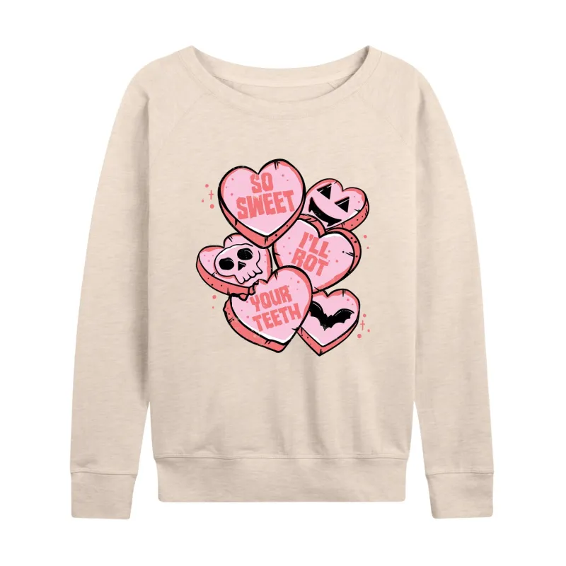 Instant Message - Valentine's Day So Sweet I'll Rot Your Teeth - Women's Lightweight French Terry Long Sleeve Shirt sold by Zulily