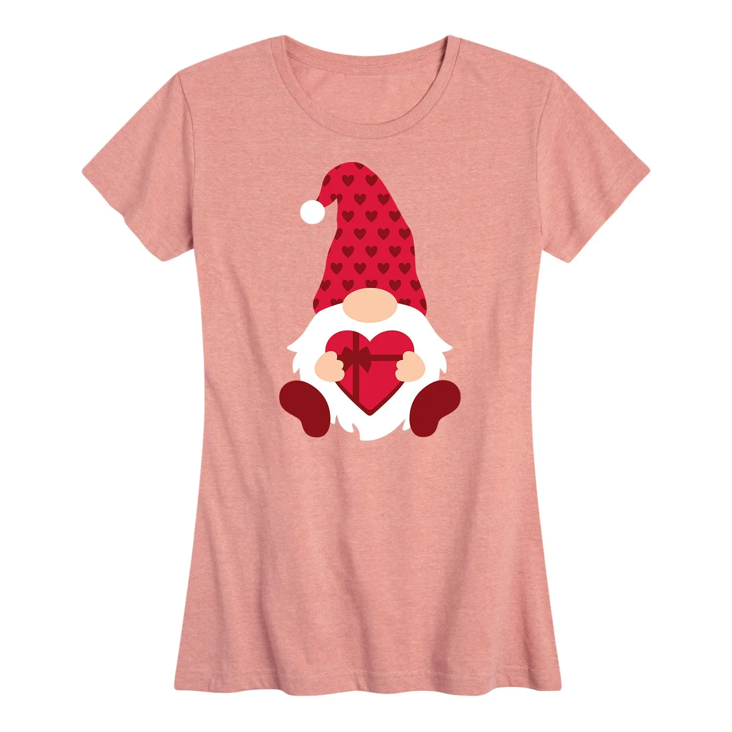 Instant Message - Valentine's Day Heart Chocolate Box Gnome - Women's Short Sleeve Graphic T-Shirt sold by Zulily