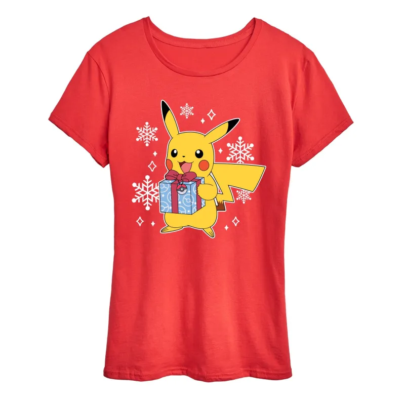 Pokémon - Pika Presents - Women's Short Sleeve Graphic T-Shirt sold by Zulily