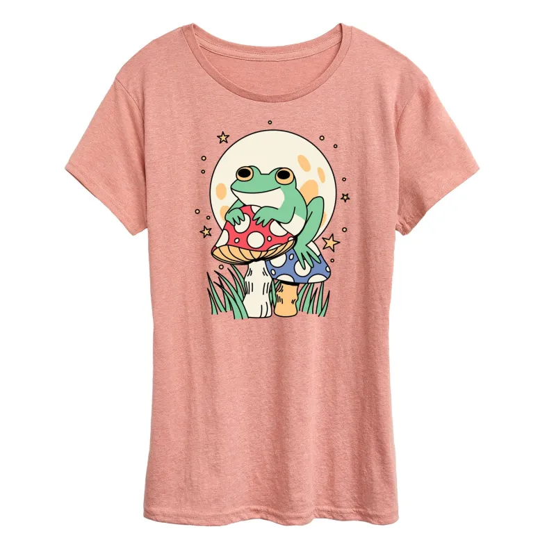Instant Message - Frog And Mushrooms - Women's Short Sleeve Graphic T-Shirt sold by Zulily