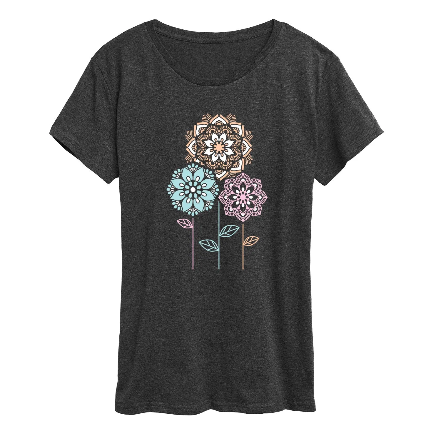 Instant Message - Mandala Flowers - Women's Short Sleeve Graphic T-Shirt sold by Zulily product image thumbnail 3