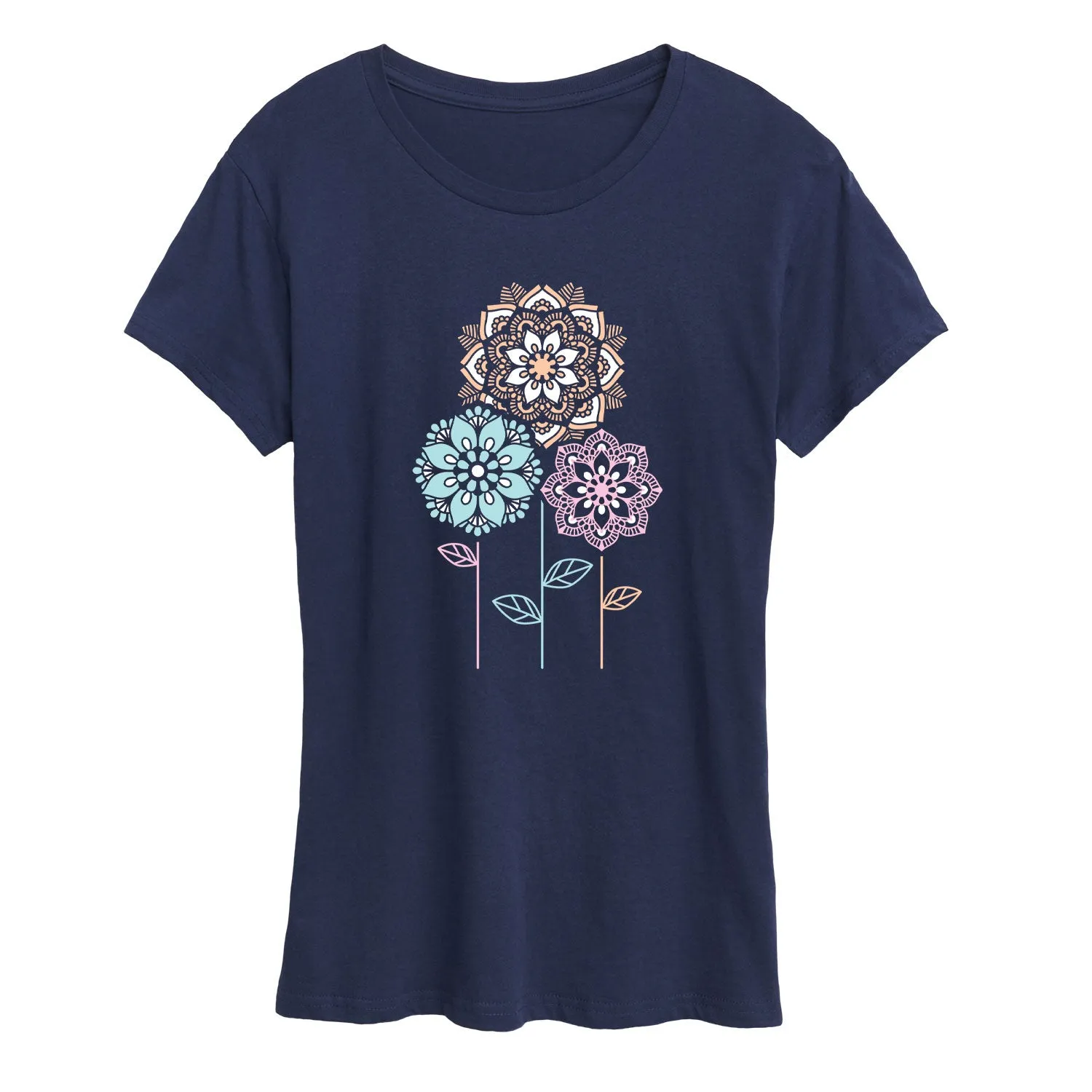 Instant Message - Mandala Flowers - Women's Short Sleeve Graphic T-Shirt sold by Zulily product image thumbnail 4