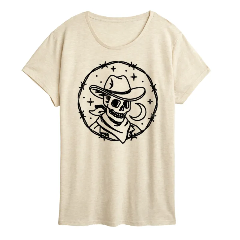 Instant Message - Skeleton Cowboy - Women's Short Sleeve Graphic T-Shirt made by Zulily