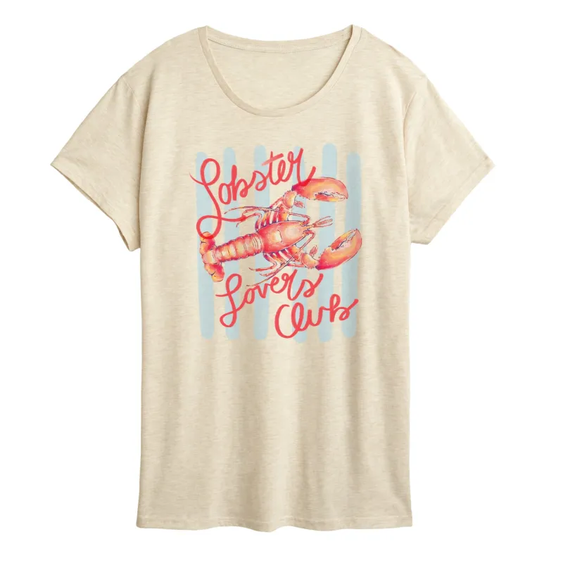 Instant Message - Lobster Lovers Club - Women's Short Sleeve Graphic T-Shirt sold by Zulily