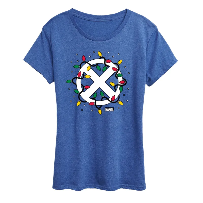 Marvel - Holiday Xmen Logo - Women's Short Sleeve Graphic T-Shirt sold by Zulily