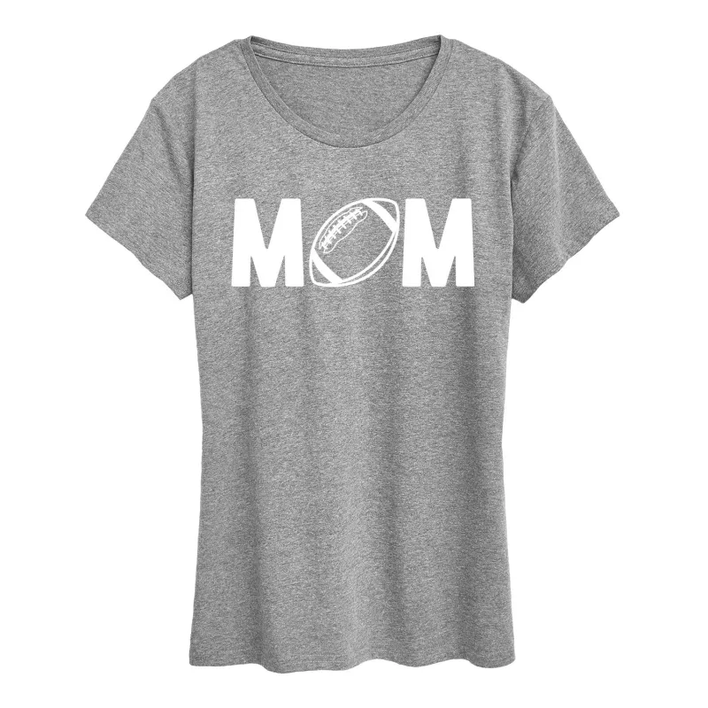 Instant Message - Mom Football - Women's Short Sleeve Graphic T-shirt sold by Zulily