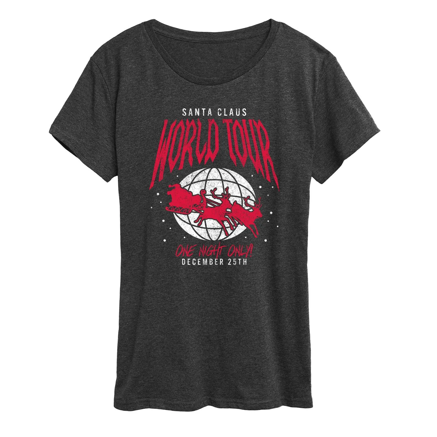 Instant Message - Santa World Tour - Women's Short Sleeve Graphic T-Shirt sold by Zulily product image thumbnail 2