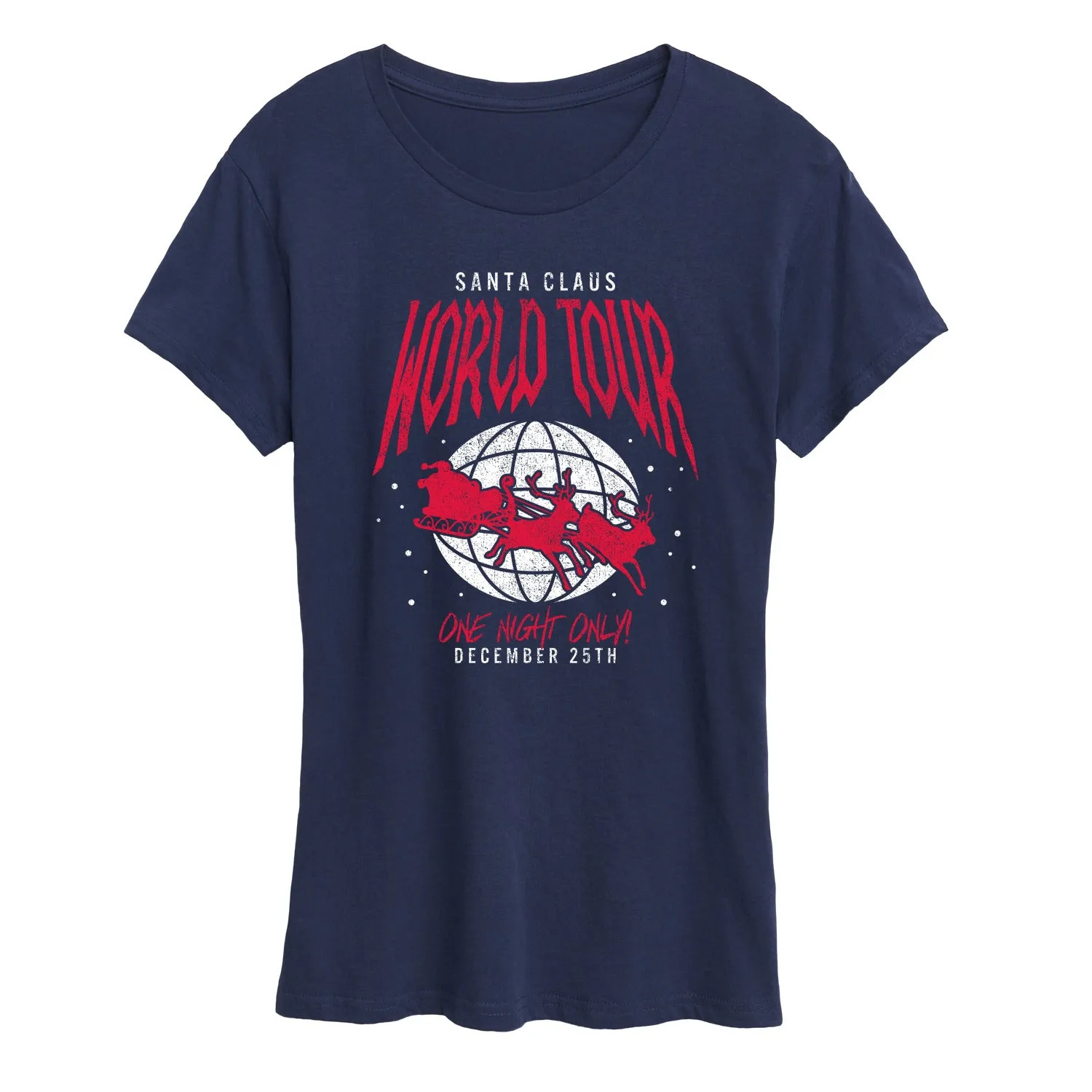 Instant Message - Santa World Tour - Women's Short Sleeve Graphic T-Shirt sold by Zulily product image thumbnail 3