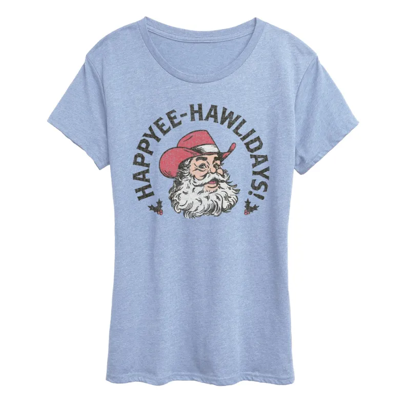 Instant Message - Happyee Hawlidays - Women's Short Sleeve Graphic T-Shirt sold by Zulily