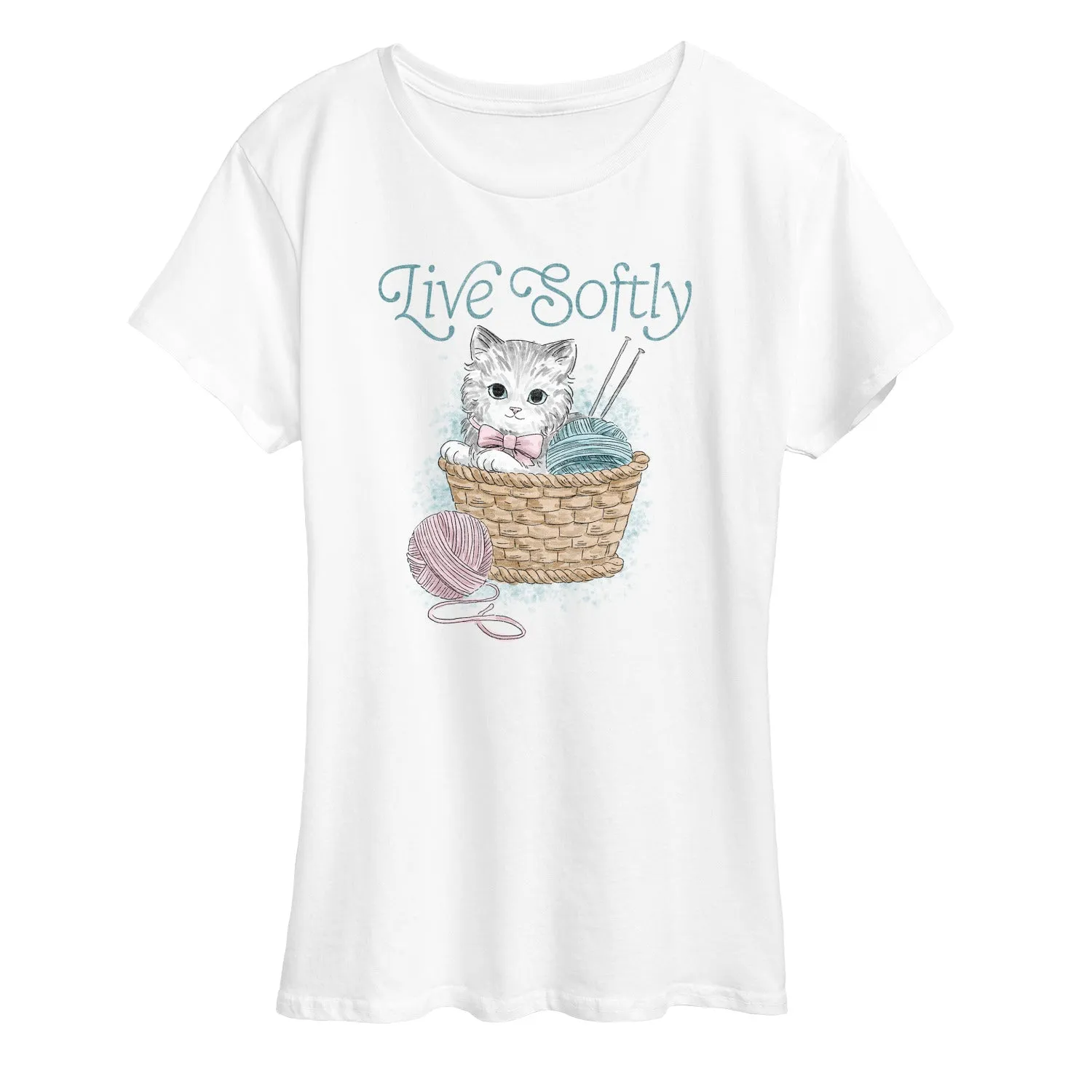 Instant Message - Live Softly - Women's Short Sleeve Graphic T-Shirt sold by Zulily product image thumbnail 2