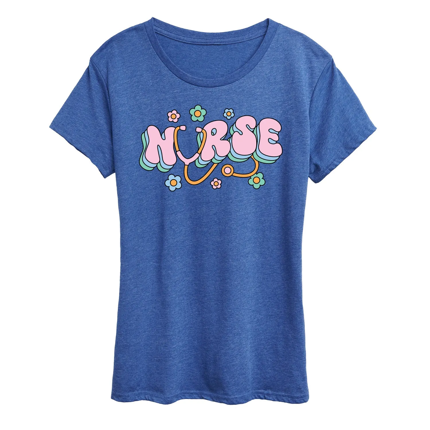 Instant Message - Nurse Flowers - Women's Short Sleeve Graphic T-Shirt sold by Zulily product image thumbnail 3