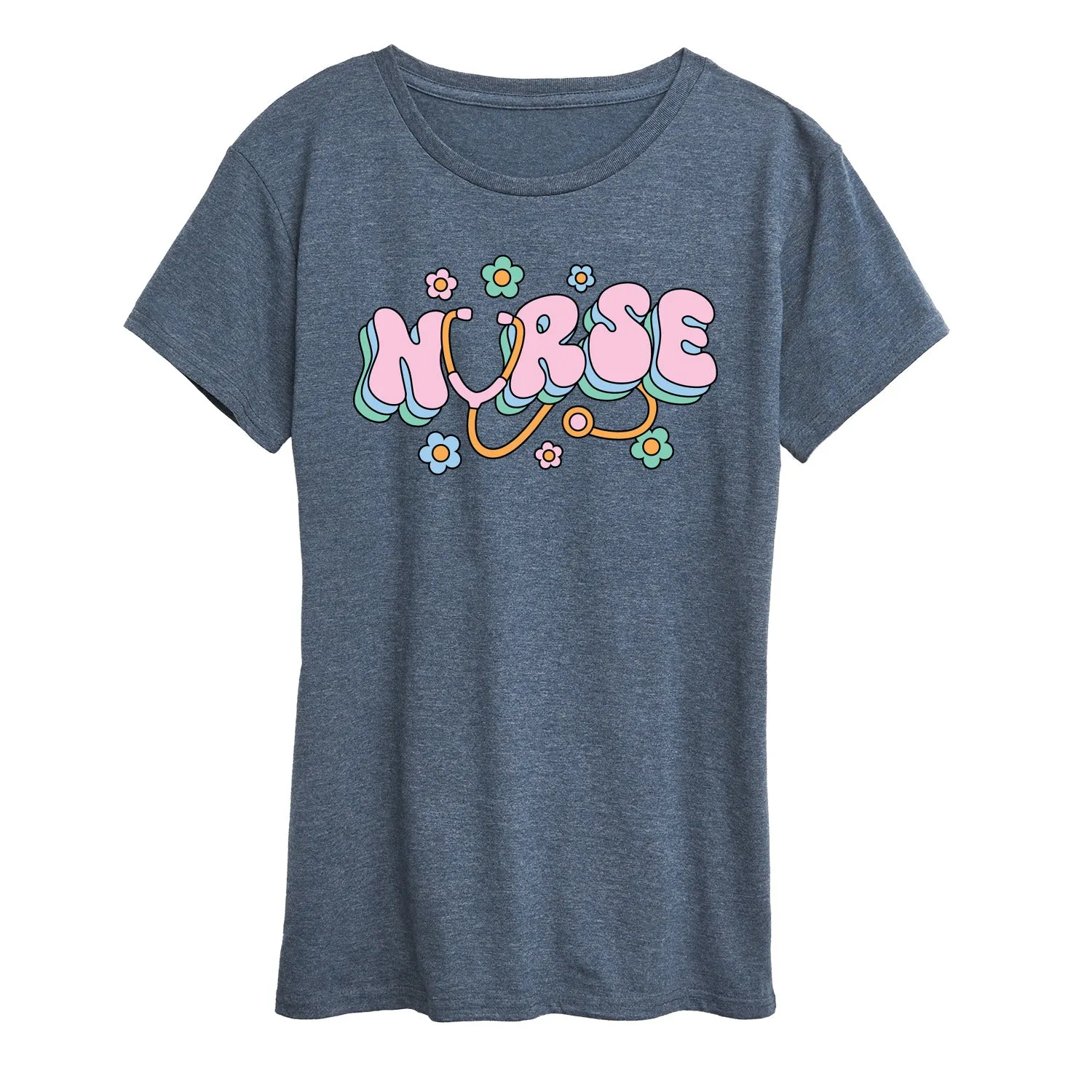 Instant Message - Nurse Flowers - Women's Short Sleeve Graphic T-Shirt sold by Zulily