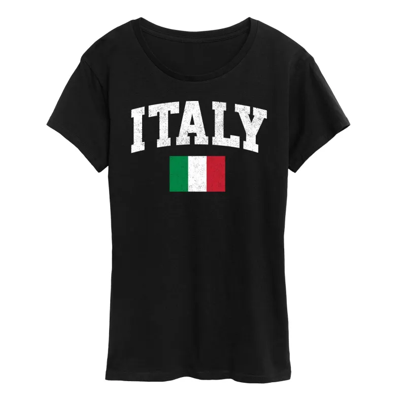Instant Message - Italy Flag - Women's Short Sleeve Graphic T-Shirt sold by Zulily