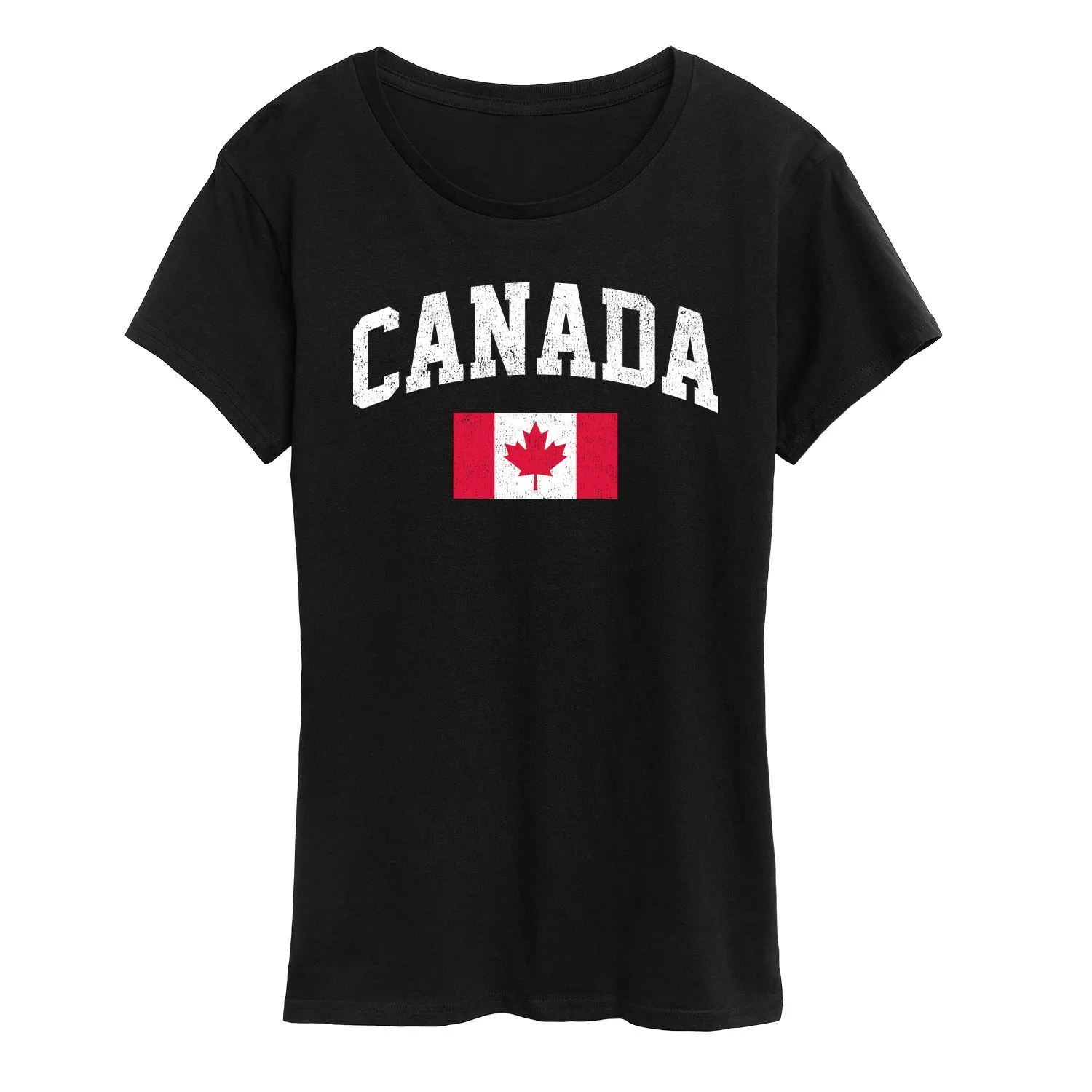 Instant Message - Canada Flag - Women's Short Sleeve Graphic T-Shirt sold by Zulily
