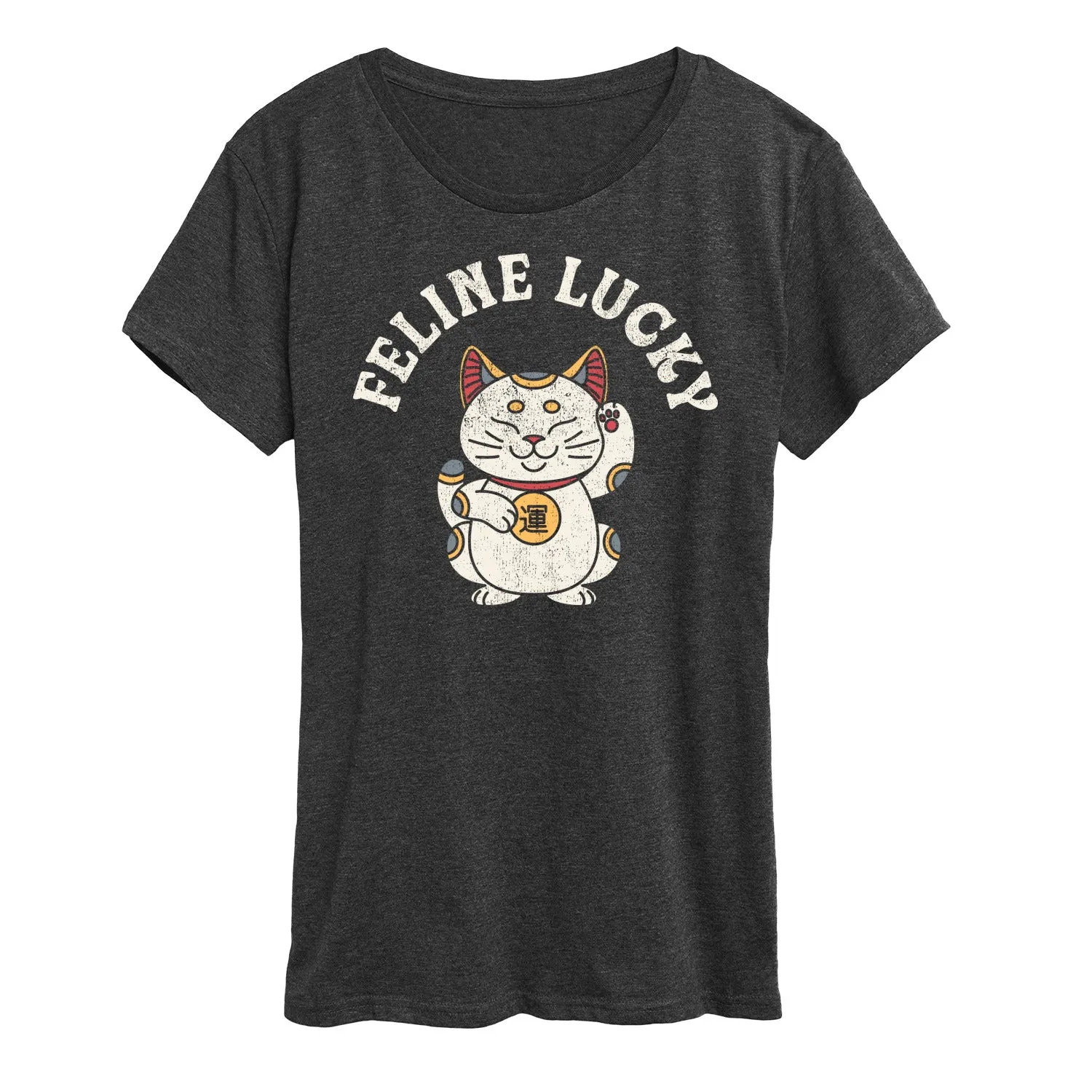 Instant Message - Feline Lucky - Women's Short Sleeve Graphic T-Shirt sold by Zulily product image thumbnail 3