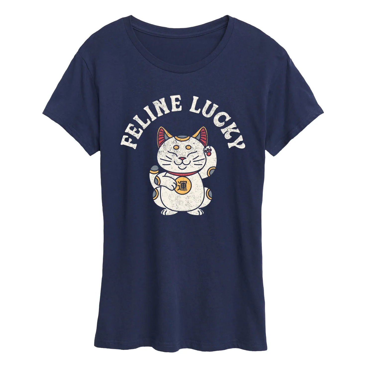 Instant Message - Feline Lucky - Women's Short Sleeve Graphic T-Shirt sold by Zulily product image thumbnail 5