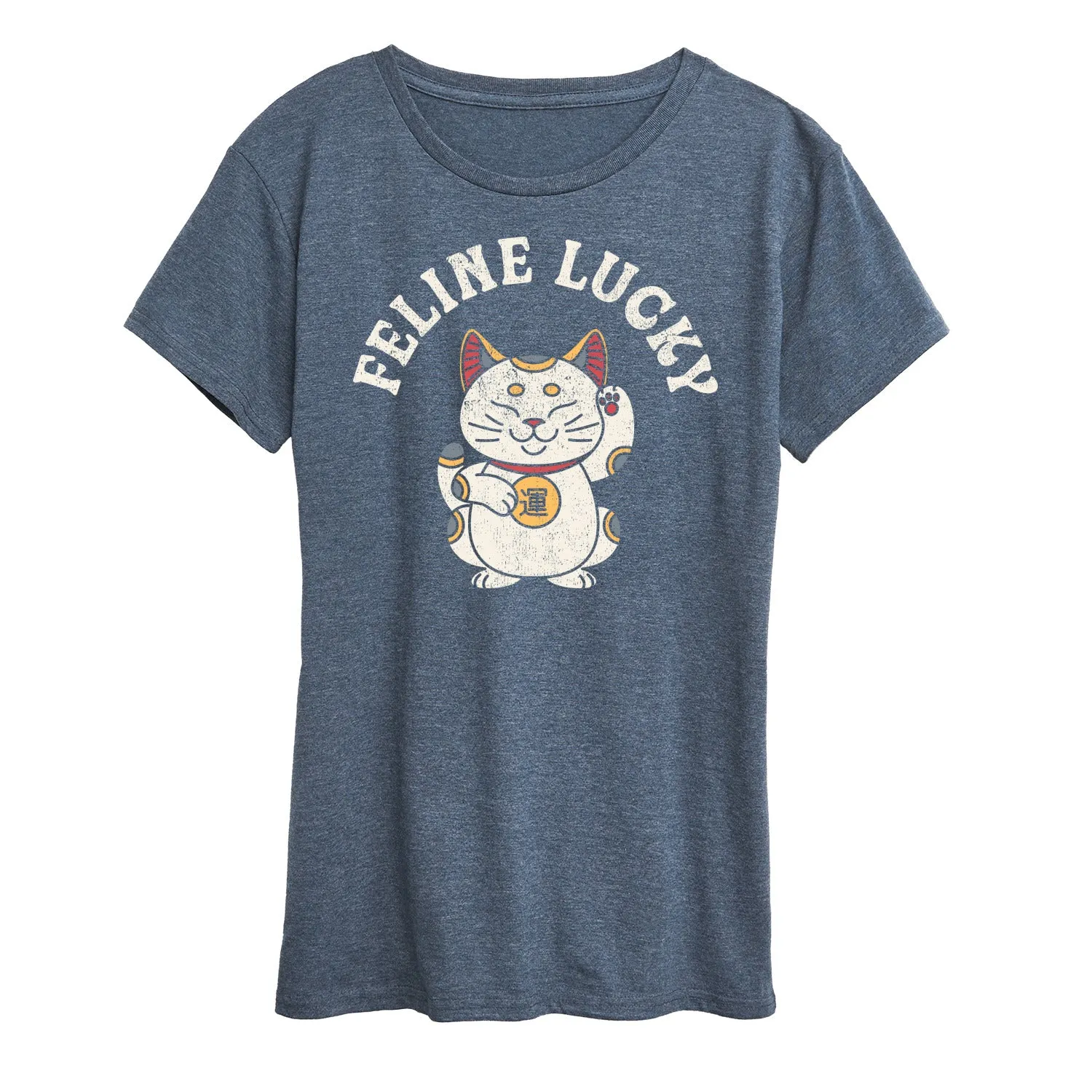 Instant Message - Feline Lucky - Women's Short Sleeve Graphic T-Shirt sold by Zulily product image thumbnail 2