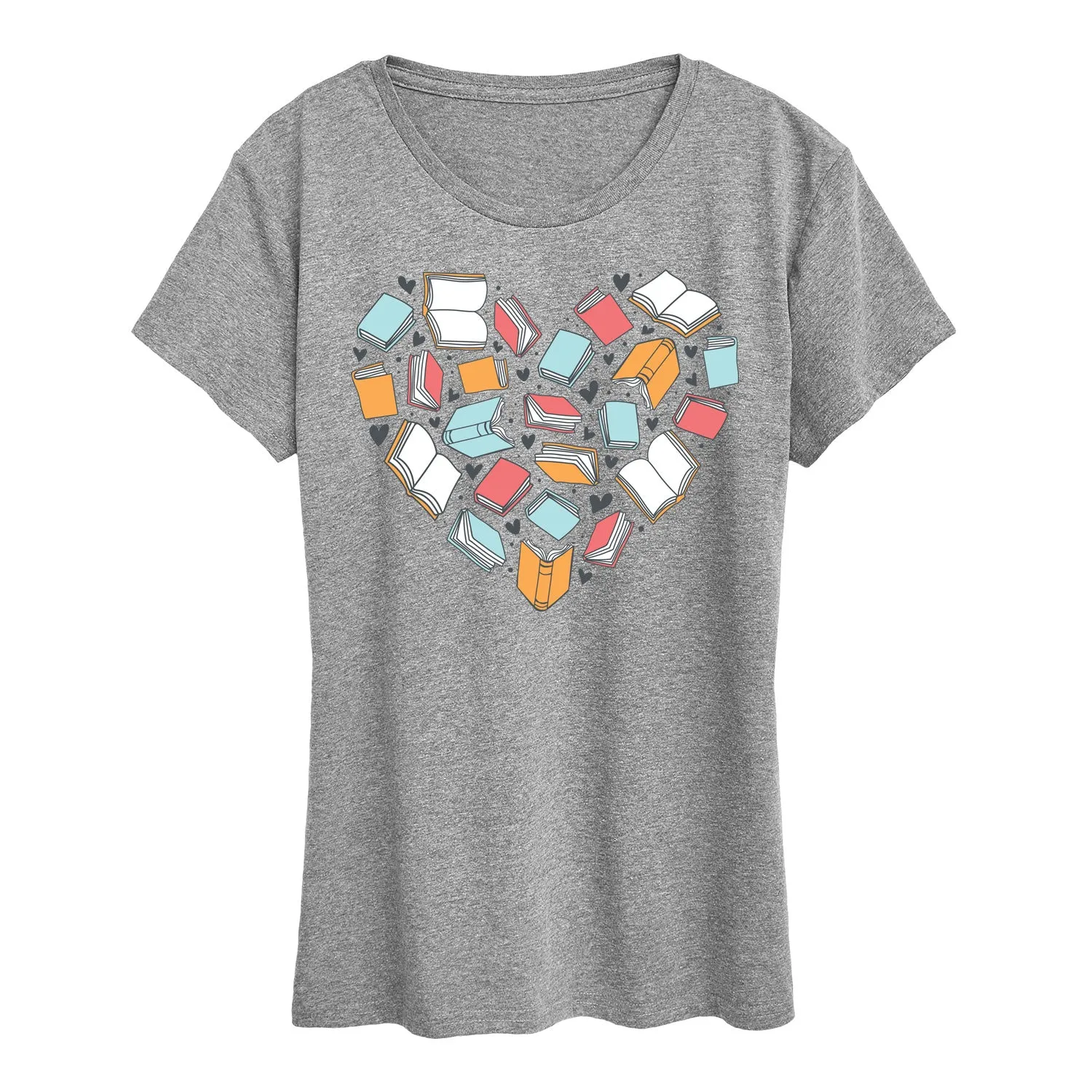 Instant Message - Book Heart - Women's Short Sleeve Graphic T-Shirt sold by Zulily