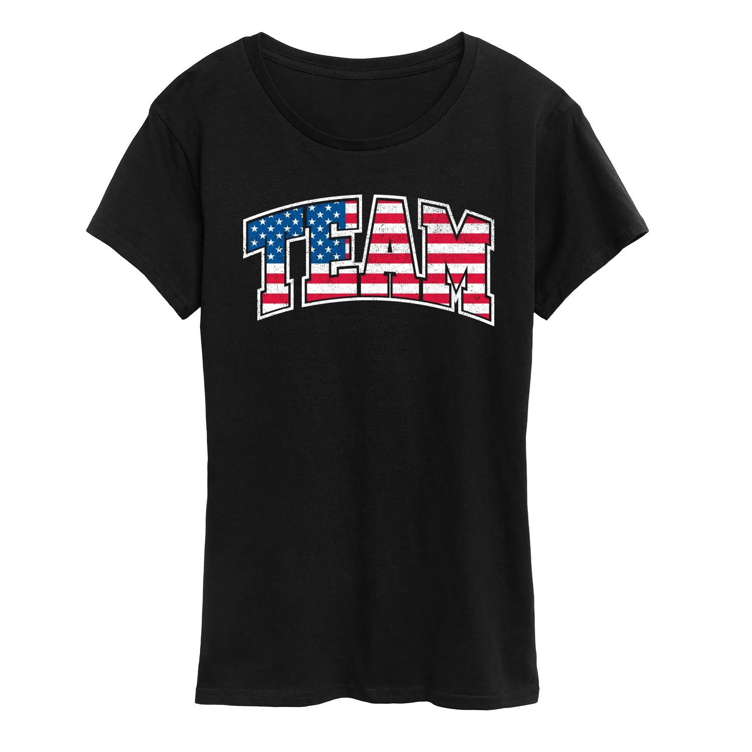 Instant Message - American Flag Team - Sports- Women's Short Sleeve Graphic T-Shirt sold by Zulily