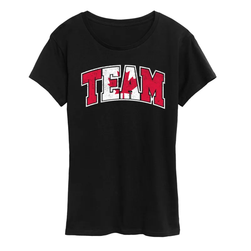 Instant Message - Team Canada - Sports - Women's Short Sleeve Graphic T-Shirt sold by Zulily