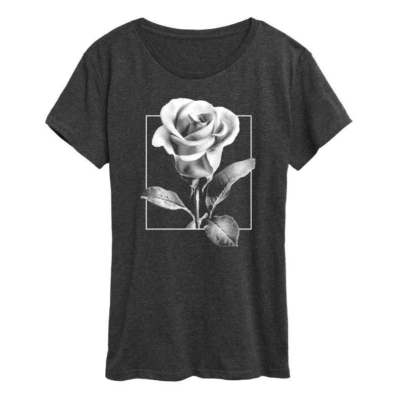 Instant Message - White Rose - Women's Short Sleeve Graphic T-Shirt sold by Zulily
